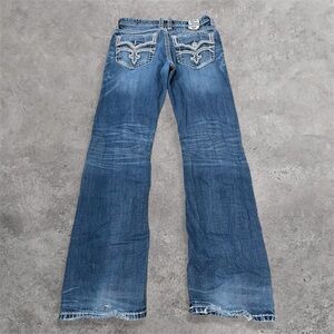 Rock Revival Ricky Relaxed
Straight Leg Distressed Jeans
Size 36 x 32